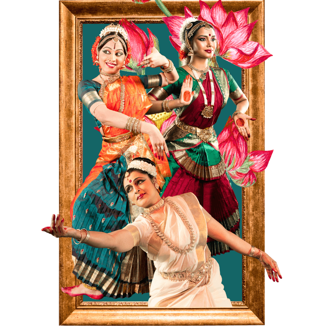 Classical dancer in ornate frame